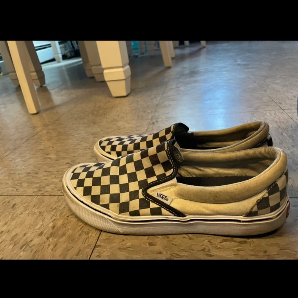 checkered slip on vans